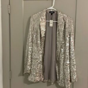 Express Sequence Blazer, M, Silver